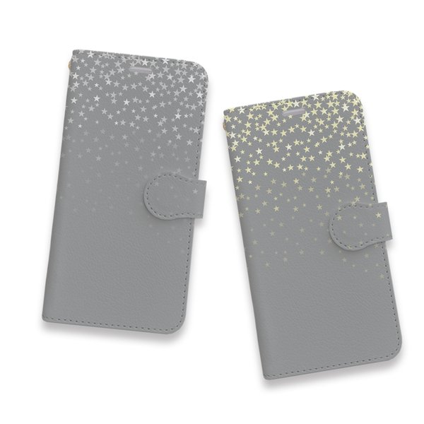 Twinkling Stars★Gray　スマホケース　iPhoneケース