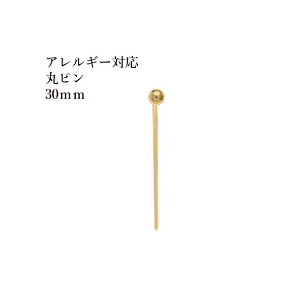 [30本] / サージカルステンレス / 丸ピン / (0.6 X 30mm) / [ ゴールド 金 ] / アクセサリー / パーツ