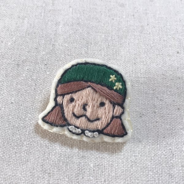 刺繍ブローチ▽顔