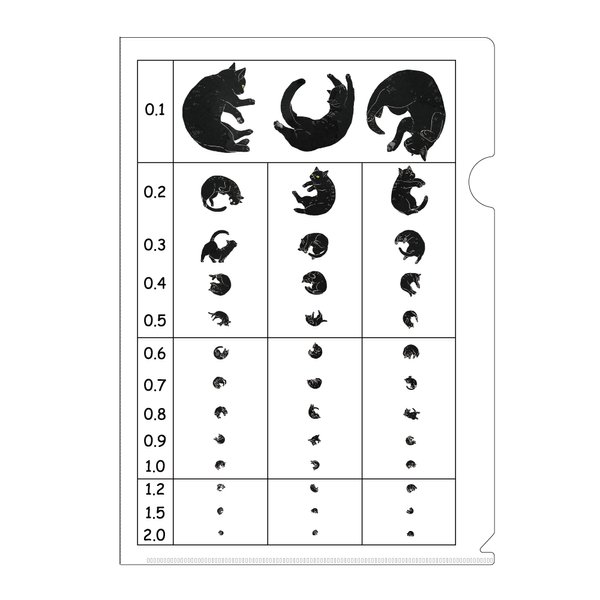 猫の視力検査風クリアファイル（A4)