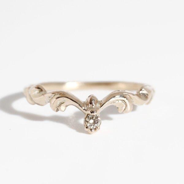 Art Nouveau ring V　diamond 0.03ct／K10YG