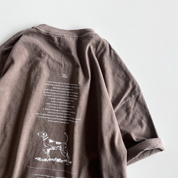 ヴィンテージライクTシャツ半袖Tシャツ / sheep dog / モカ