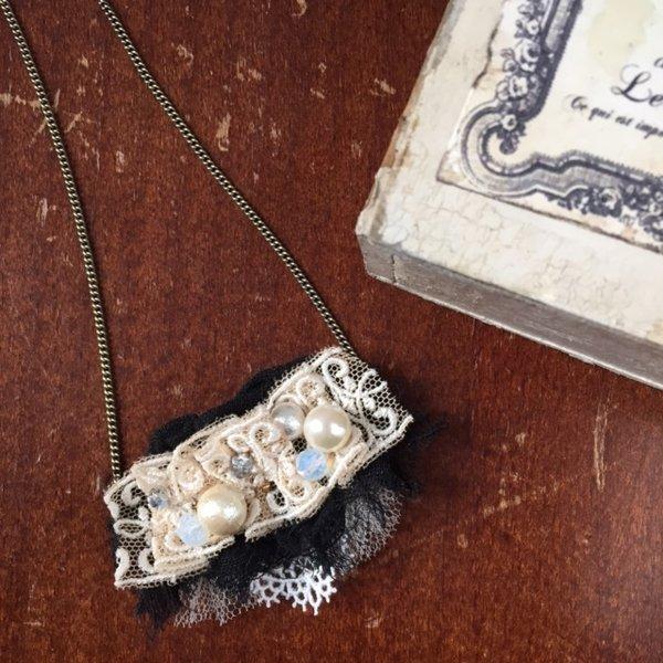 Lace chain Necklace(black)