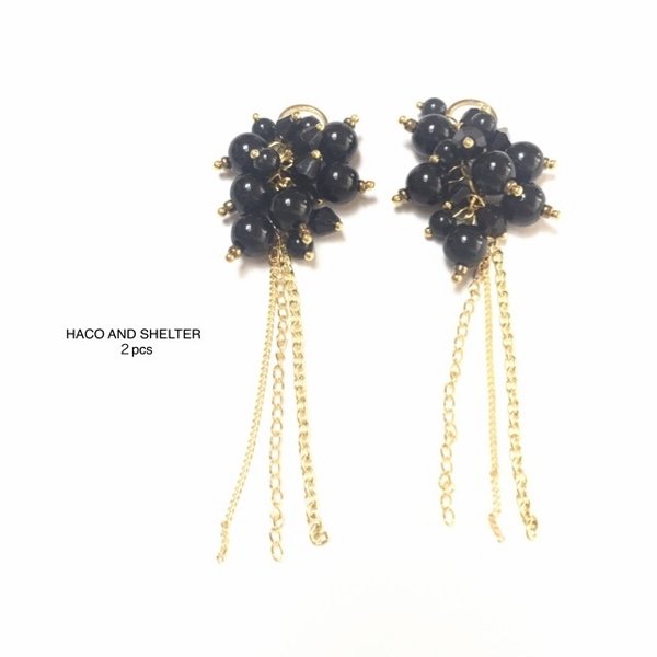 ２pcs★precious fruity・black（アクリル ビジューチャーム）