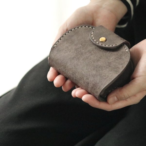 小さな財布 ころころ財布 革財布 小さい財布 レザー財布 ミニ財布 グレー
