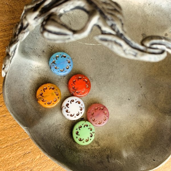 SALE【6コセット】JIRI＊IVANA#czech beads#チェコビーズ　lustic wheel 14㍉　mixassort copper
