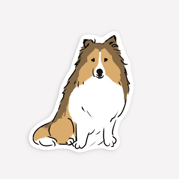 ステッカー　シェルティ（ミニステッカー）犬　シェットランドシープドッグ