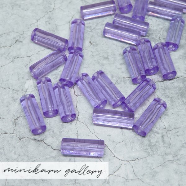 4個入(clear purple) vintage colorful tube beads