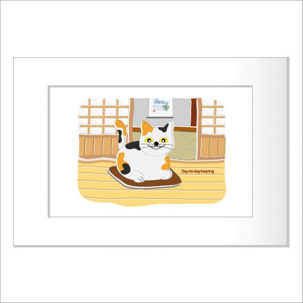 ★お部屋を癒しの空間に!廊下でまどろむ可愛い猫のイラスト!