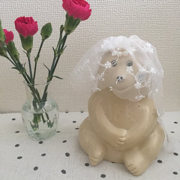 しろくま貯金用アイテム：結婚式ベール&ブーケセット