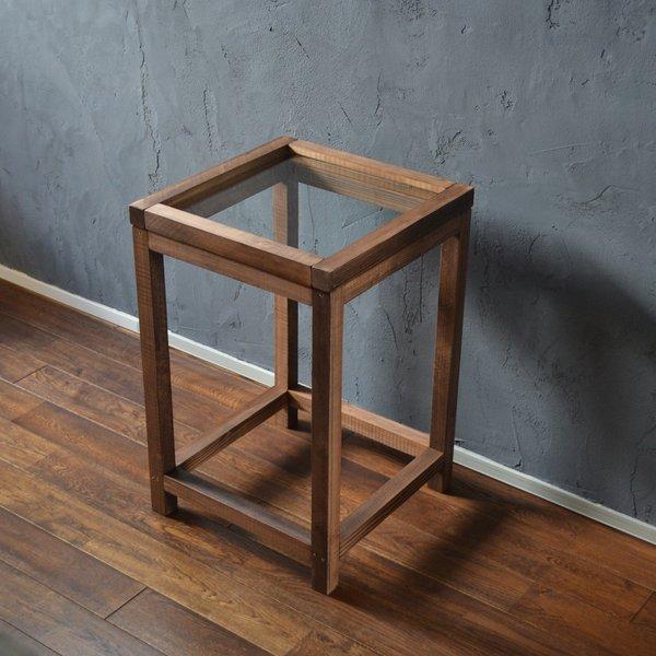 木製シンプルガラスのサイドテーブル/カフェテーブル/ローテーブル/国産杉/日本製/手作り/一点もの