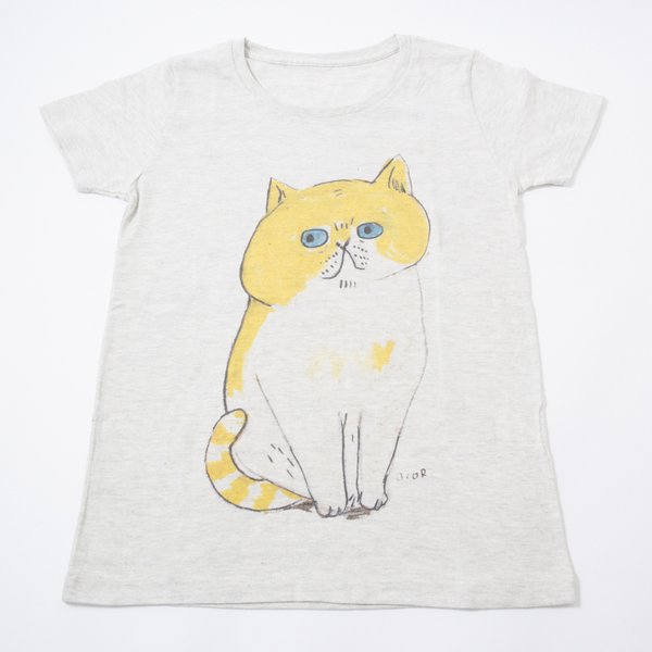 Tシャツ  黄ねこ