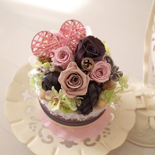 バレンタイン♡フラワーチョコレートケーキ