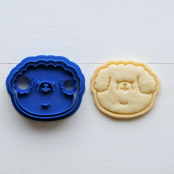 犬の顔（スタンプ付き）クッキー型・クッキーカッター