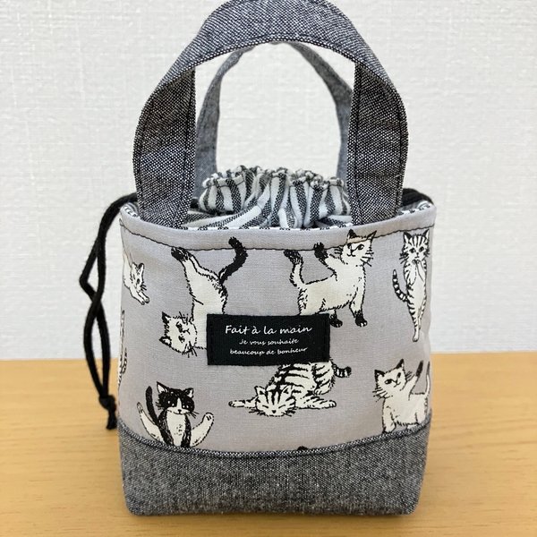 【送料無料】ヨガ猫のミニミニトートバッグ