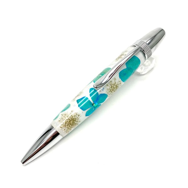 押花のボールペン Flower Pen 紫陽花 /あじさい (水色）TFB2020
