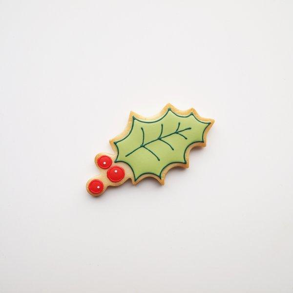 クリスマスヒイラギ　Icing cookie brooch 