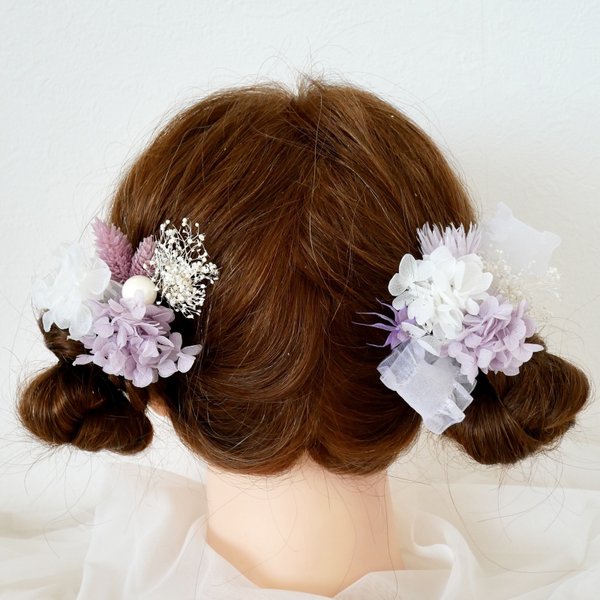 七五三 髪飾り リボン  紫 ( 成人式 卒業式 結婚式  )