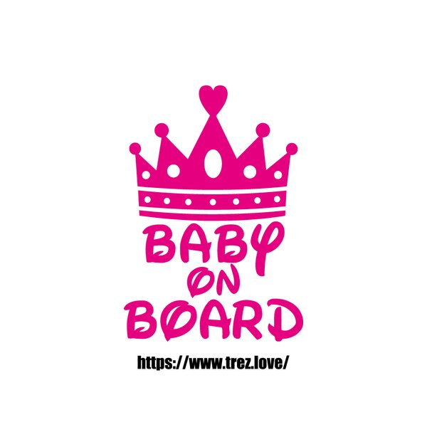 全10色 BABY ON BOARD ティアラ 王冠 ステッカー