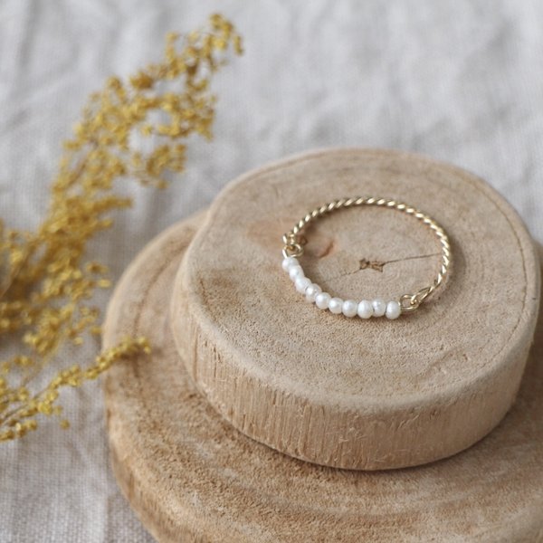 【14kgf】pearl twist ring