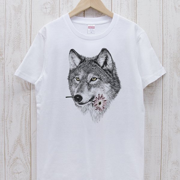 ronronWOLF Tee　Here you go（ホワイト） / R027-T-WH