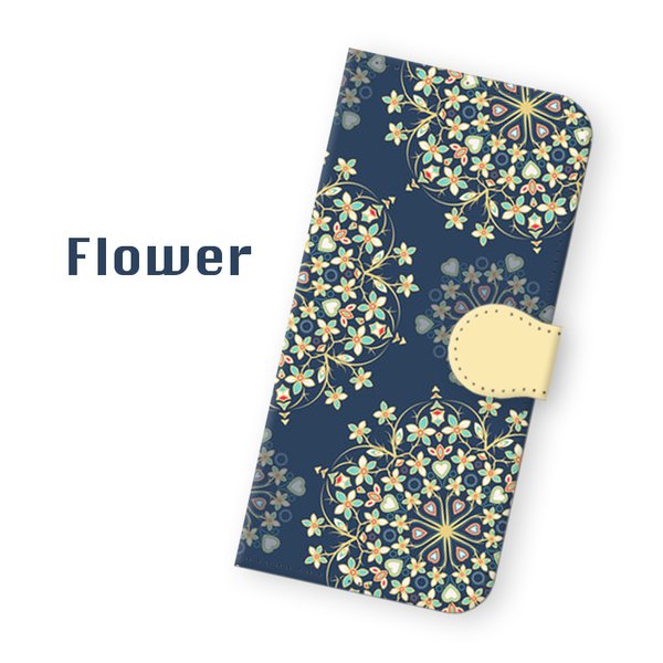 手帳型 flower＊  花柄 スマホケース iPhone13 11 XS X 8 8Plus 7 7Plus SE Xperia Galaxy ARROWS 多様機種対応