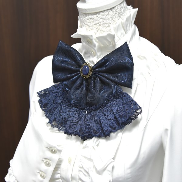 2wayリボン【…Blue Rose…】◆ブローチ＆髪飾り