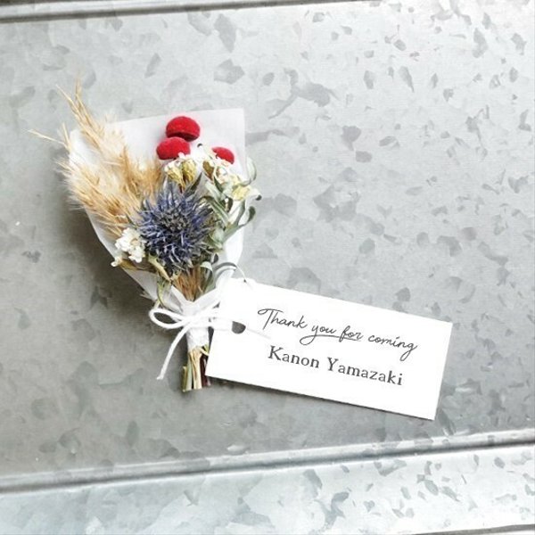 ミニブーケ ビビット系アソート 結婚式 ミニ花束 席札 ドライ＆プリザーブドフラワー ウェディング bouquet010