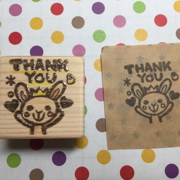 うさぎさん｢THANK YOU｣はんこ