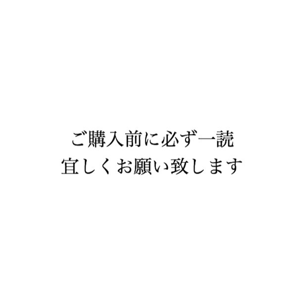 《ご購入前に必ず一読宜しくお願い致します》