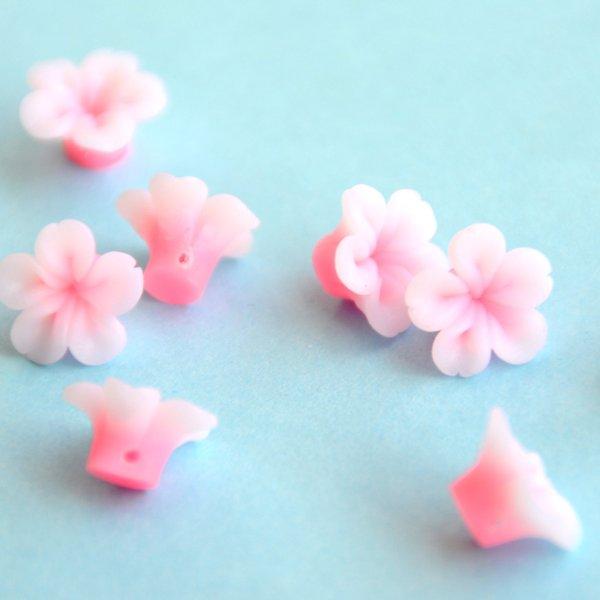 桜*pink flower*クレイ ビーズ 15mm*ラージ*和風
