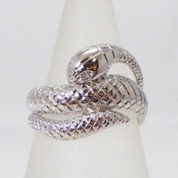 ❤︎ ≪シルバー925≫スネーク リング(天然ダイヤモンド)❤︎指輪