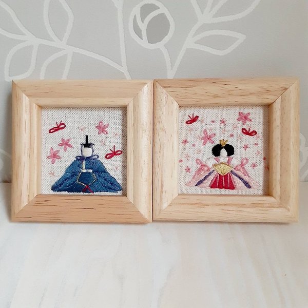 🎀新作🎎おひなさま🎎　刺繍フレーム 節句 ミニフレーム インテリア雑貨 飾り ひなまつり