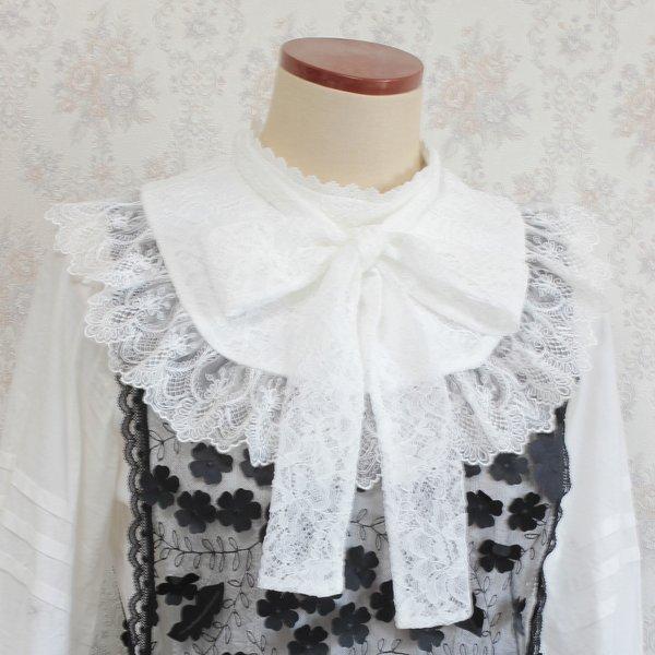 付け襟／code lace bowtie york collar（white）