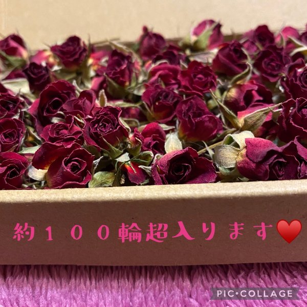 ★大特価！大容量！★ミニバラB品セット★ドライフラワー花材★ミニ薔薇を小型ダンボールにたっぷり詰めて❤︎‥100輪以上入ります★ハンドメイド素材★レジン作品などに★ボタニカルアロマキャンドルにも♡