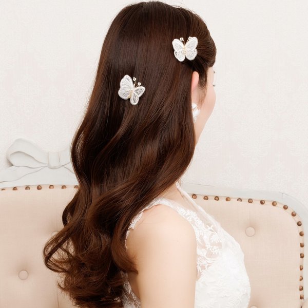 MA137 ヘアピン ウェディング　ブライダル　ゴールド　花嫁　ヘッドアクセサリー　結婚式飾り ヘッドドレス ヘッドアクセサリー ちょうちょ 結婚式　前撮り　花嫁　フォトウェディング