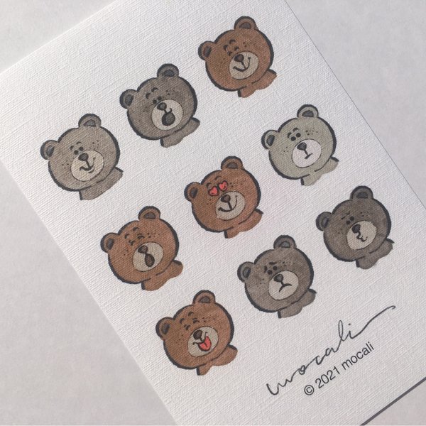 bear（色んな表情をしたクマ） | ポストカード
