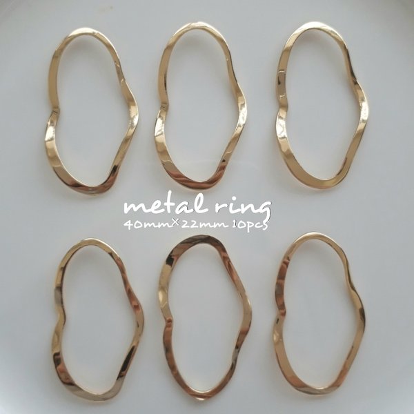 《10pcs》import metal ring 40mm✕22mm【Ch-833】