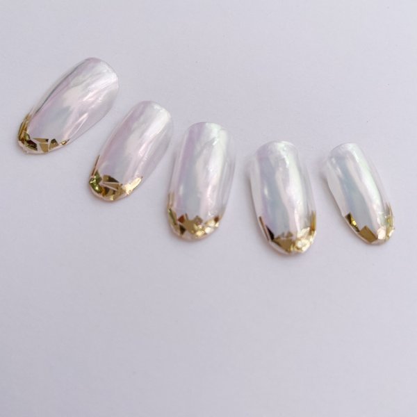 Glass French nail ~gold~