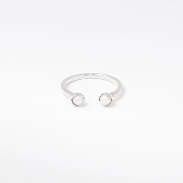 double pearl ring / silver
