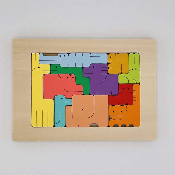 【一番人気】木製パズル アニマル１１匹 (大)