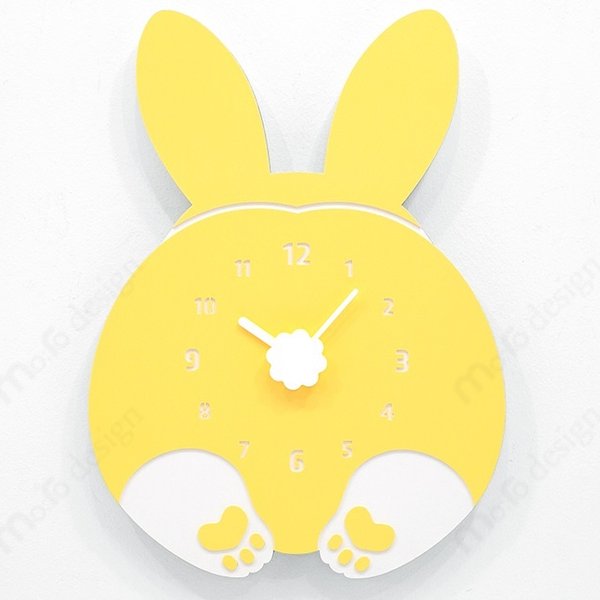 【壁掛け時計　ウォールクロック】 CHUBBY HIP - ウサギ