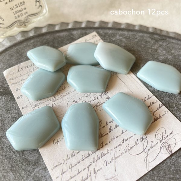 12pcs★cabochon・milky sherbet/light blue（カボション)