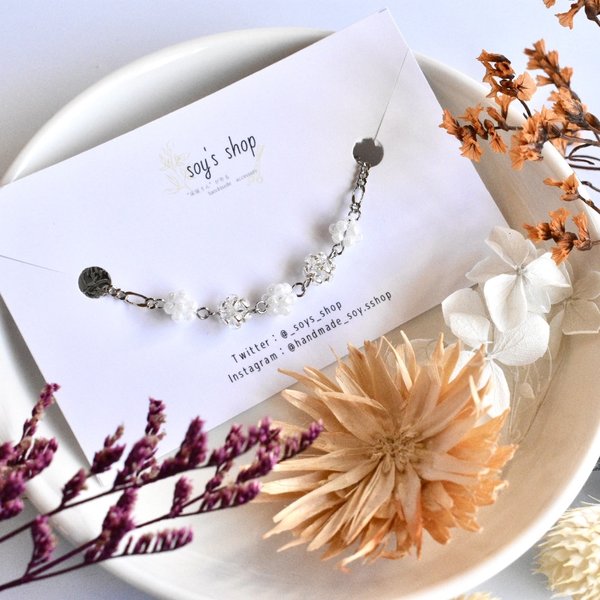 beads ball bracelet-silver-