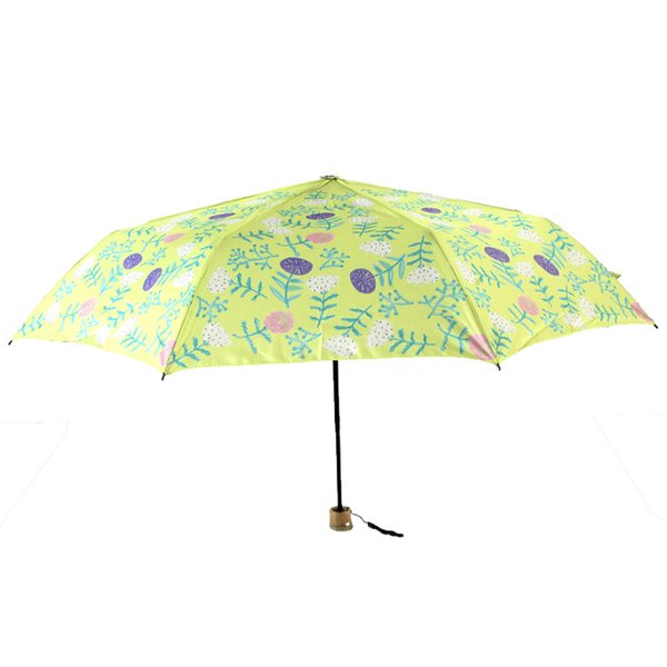 竹の折りたたみ傘 晴雨兼用　flower yellow ALCEDO 162011