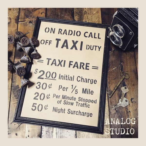 ステンシルシート『TAXI』