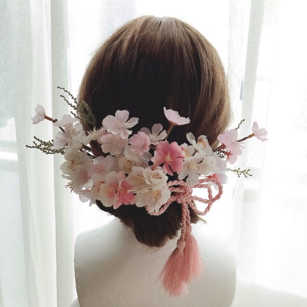 送料無料＊桜の髪飾り②＊成人式前撮り・結婚式・ウェディング・ヘッドドレス・前撮り