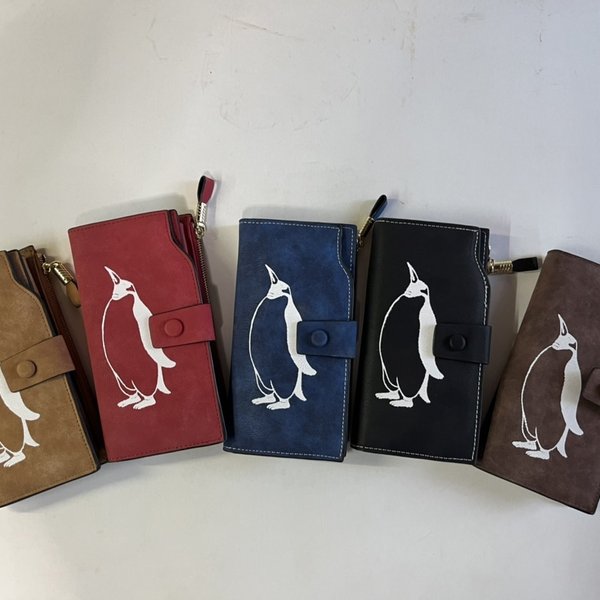 ペンギン財布、手帳型財布、収納力抜群のお財布、オリジナルデザイン