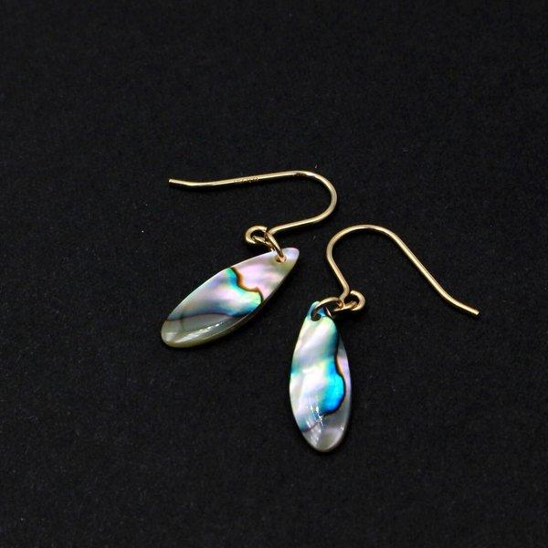 “Teardrop” クジャクアワビ ピアス -14kgf