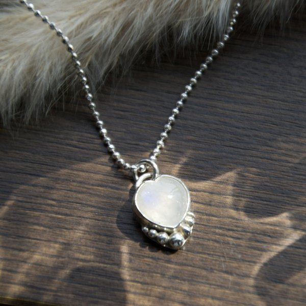 moonstone heart necklace